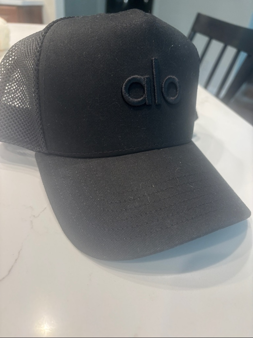 ALO Yoga Black Mesh Trucker Cap